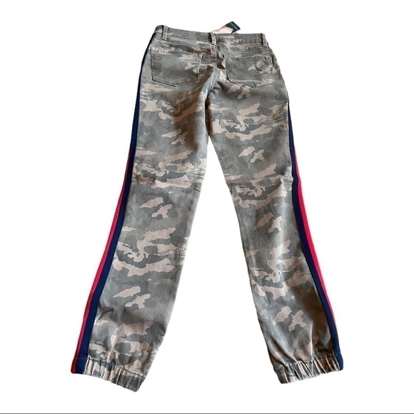 LAURIE Felt Power Silky Track Stripe Camo Print Jeans - Picture 3 of 11